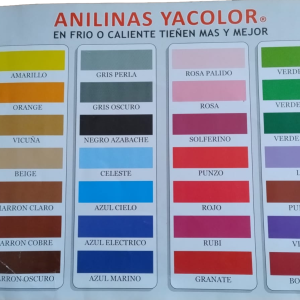 Anilinas Yacolor Sobre 30 grs 28 Colores