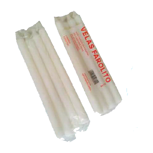 Vela blanca "farolito" paquete trae 4 u