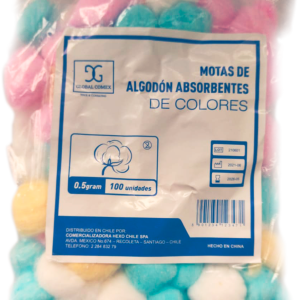 Algodón en bolitas Colores (bolsa 100 u)