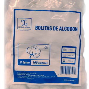 Algodón en bolitas blancas (bolsa 100 u)